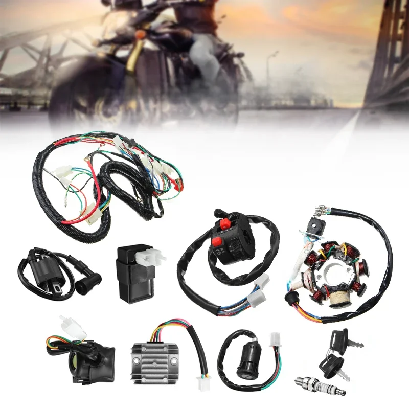 125cc 150cc 200cc 250cc Dirt Bike ATV QUAD ELECTRICS Zongshen Lifan Ducar Razor CDI Wiązka przewodów Montaż stojana Okablowanie — zdjęcie 2