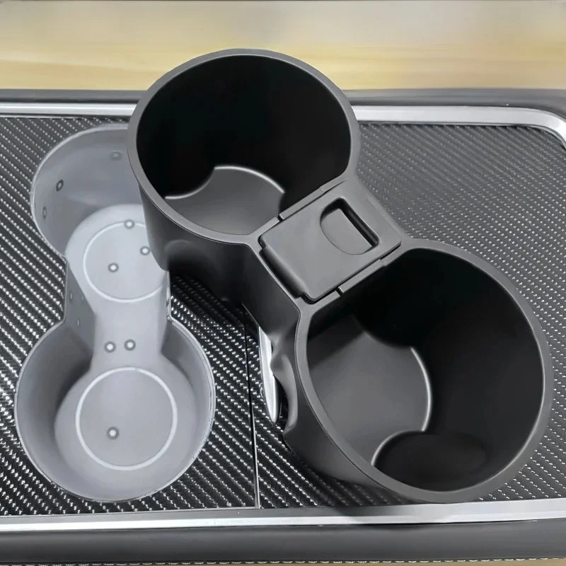 dla Tesla Model 3 Highland 2024 Slot Slip Drink Bottle Limiter Akcesoria Popielniczka Model Y 2025 Konsola środkowa Uchwyt na kubek Wkładka — zdjęcie 2