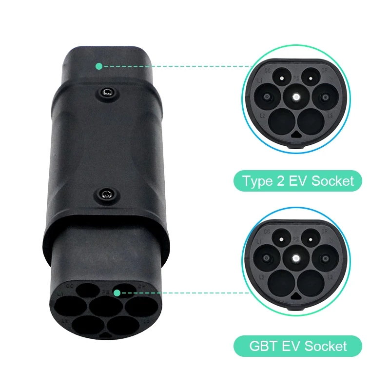 BOSDANTUN type2 to gbt Adapter 32a 22kw  EV Charger Adaptor Type 2 to Type 1 AC Electric Vehicle Cars Charging Converters J1772