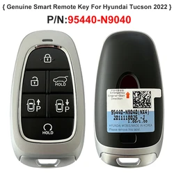 CN020229 6 Button Genuine Smart Remote Key For Hyundai Tucson 2022 Keyless Entry 433MHz HITAG3 Chip 95440-N9040 FCC TQ8-FOB-4F44