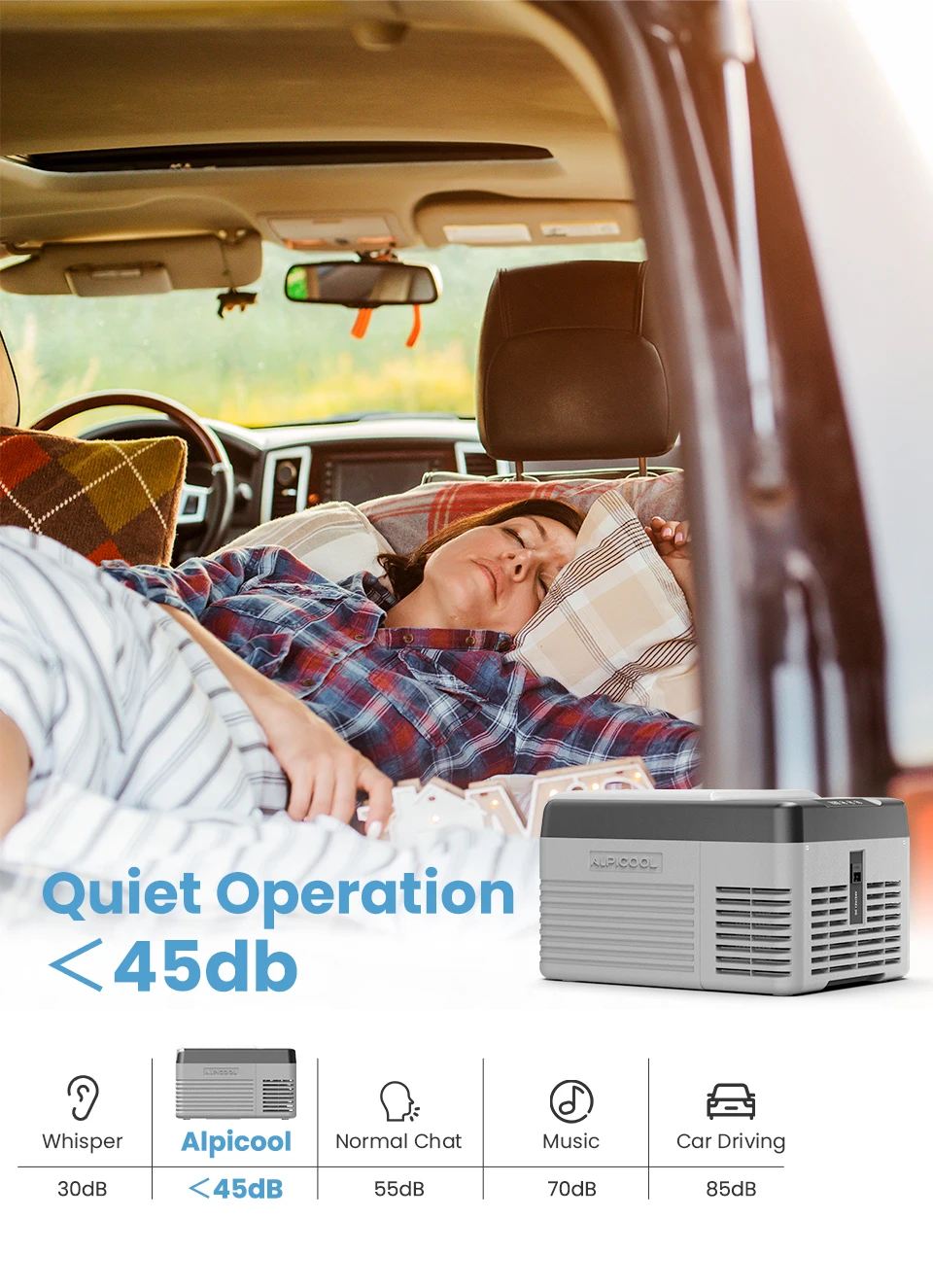 Alpicool CL9 9L Auto-Kühlschrank 12V Kompressor-Kühlbox Mini-Gefrierschrank 12/24V DC 100-240V AC Tragbarer Kühler für Camping und Reisen – Detail 8