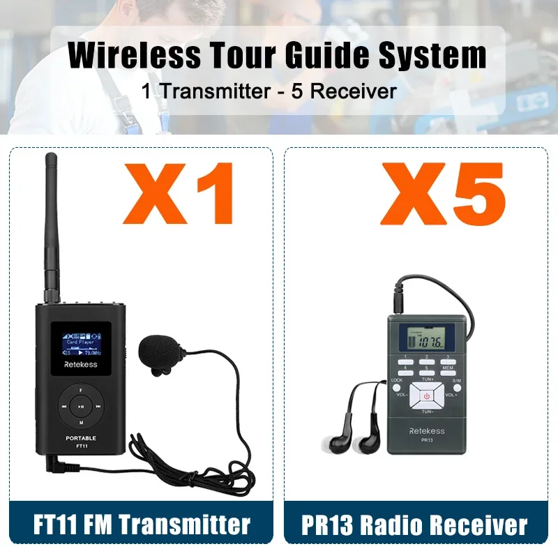 Retekess FT11 0.3W Draadloze FM-uitzending Zender MP3 Draagbaar voor Kerk Auto Vergadering Ondersteuning TF-kaart AUX-ingang - afbeelding 1