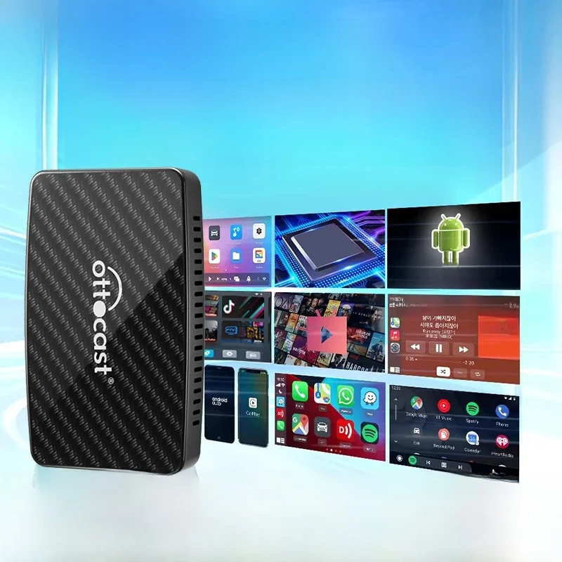 OTTOCAST Android TV Box Draadloze CarPlay-adapter Android Auto Ingebouwde YouTube Netflix Tiktok IPTV Ai Box voor 99% auto's GEEN vertraging - afbeelding 2