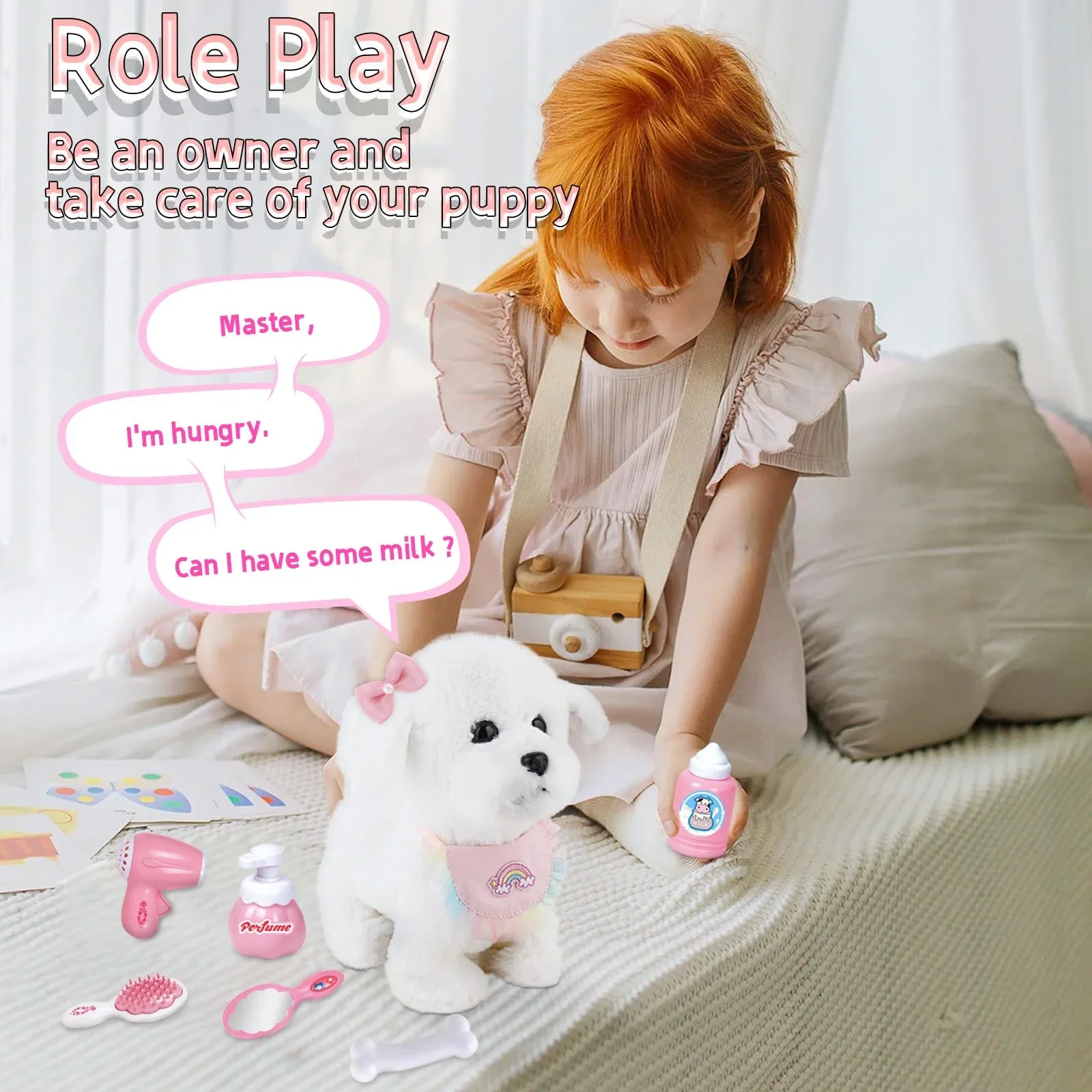 Interactive Walking Toy Dog for Kids Touch & Voice Controlled with Remote Waggling Tail Realistic Barking Ideal Birthday Or Gift - view 4