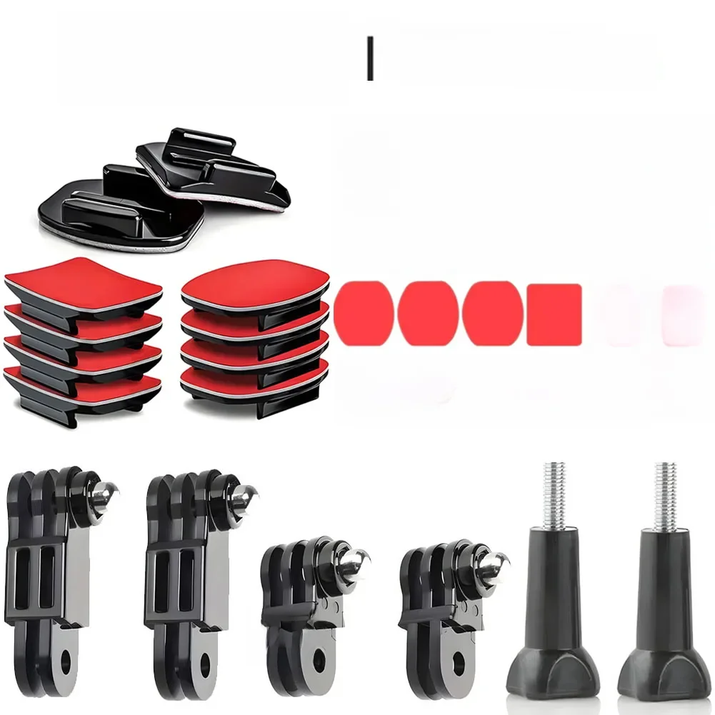 Supports adhésifs plats et incurvés pour casque d'appareil photo, bras pivotant réglable pour GoPro Hero Insta360 DJI Osmo, accessoires de caméra d'action