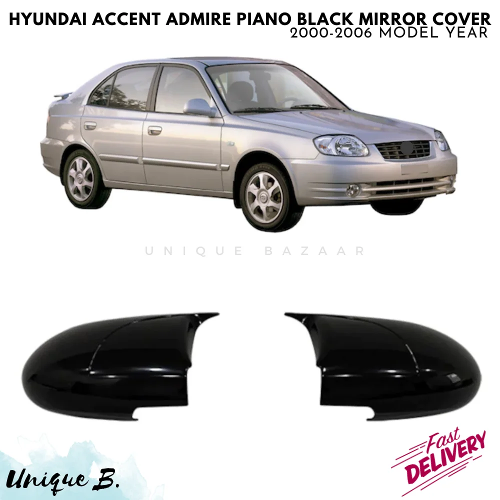 For Hyundai Accent Admire Bat Mirror Cover 2000-2006 Model Years Car Accessories Piano Black Tuning Auto Sport Design