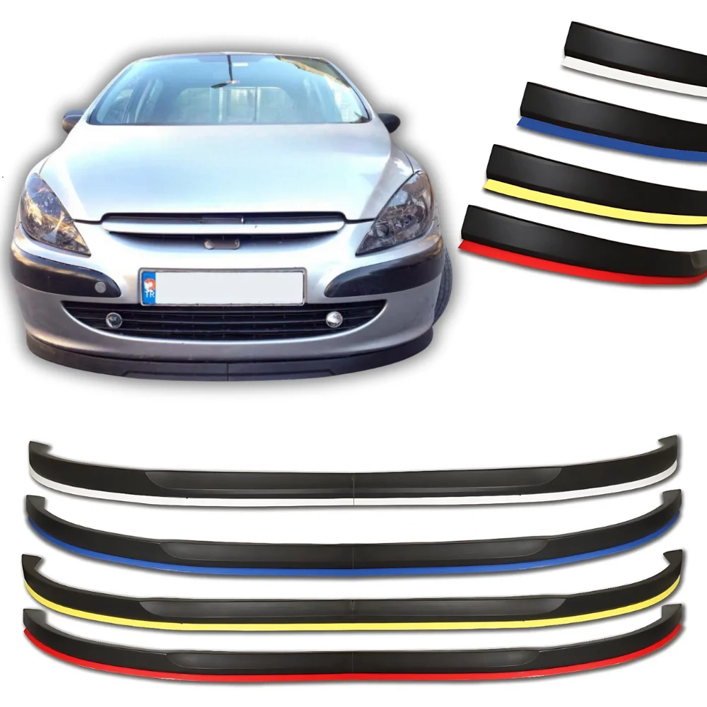 2 Pcs Front Bumper Lip For Peugeot 307 Body Kit Car Accessories Spoiler Splitter Diffuser Bumper Tuning Exterior Parts