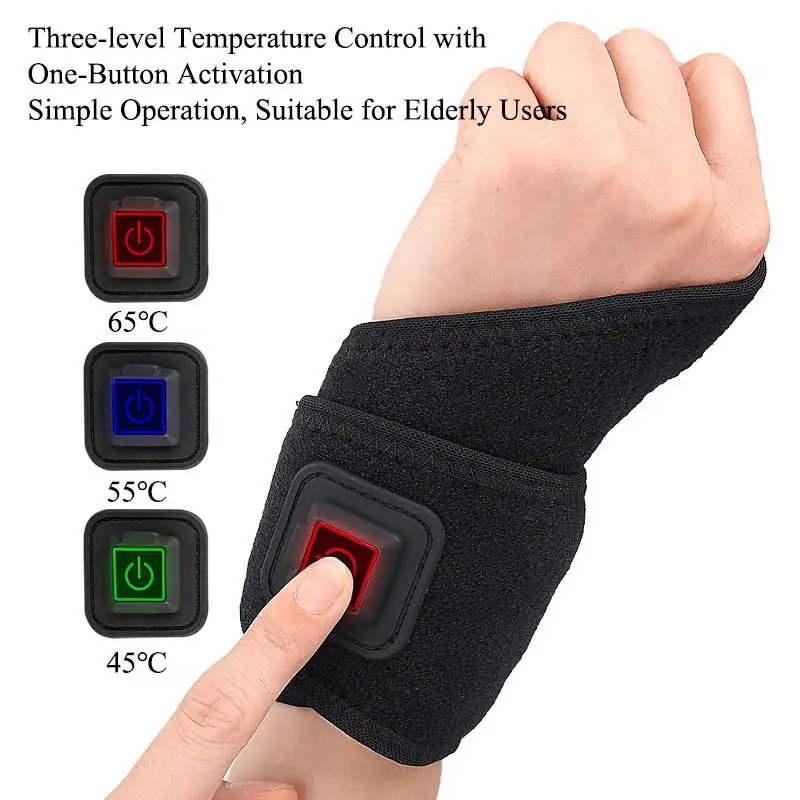 Heating Wrap for Hand Carpal Tunnel Wrist Brace for Arthritis Pain Relief Warming Bandage with 3 Power Levels for Carpal Tunnel