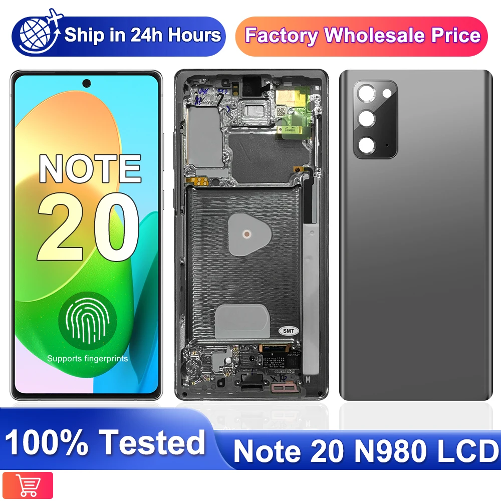 

6.7" Note20 Screen for Samsung Galaxy Note 20 N980F Lcd Display Touch Screen Replacement for Samsung Note 20 Display with Frame