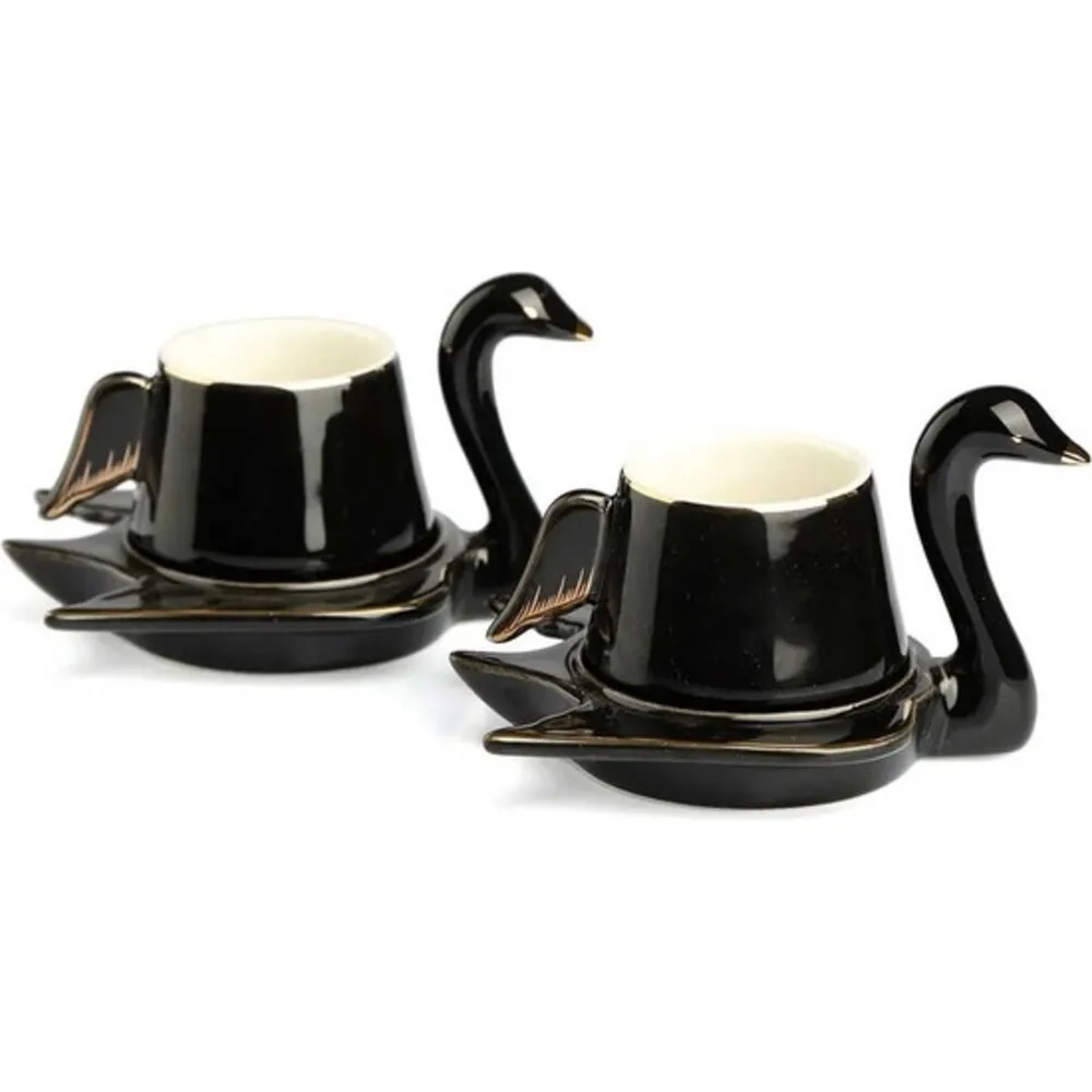 

Stylish Design 2022 Model New Fashion Porcelain Roe Swan Set of 2 Coffee Cups Fast free shipping from Turkey