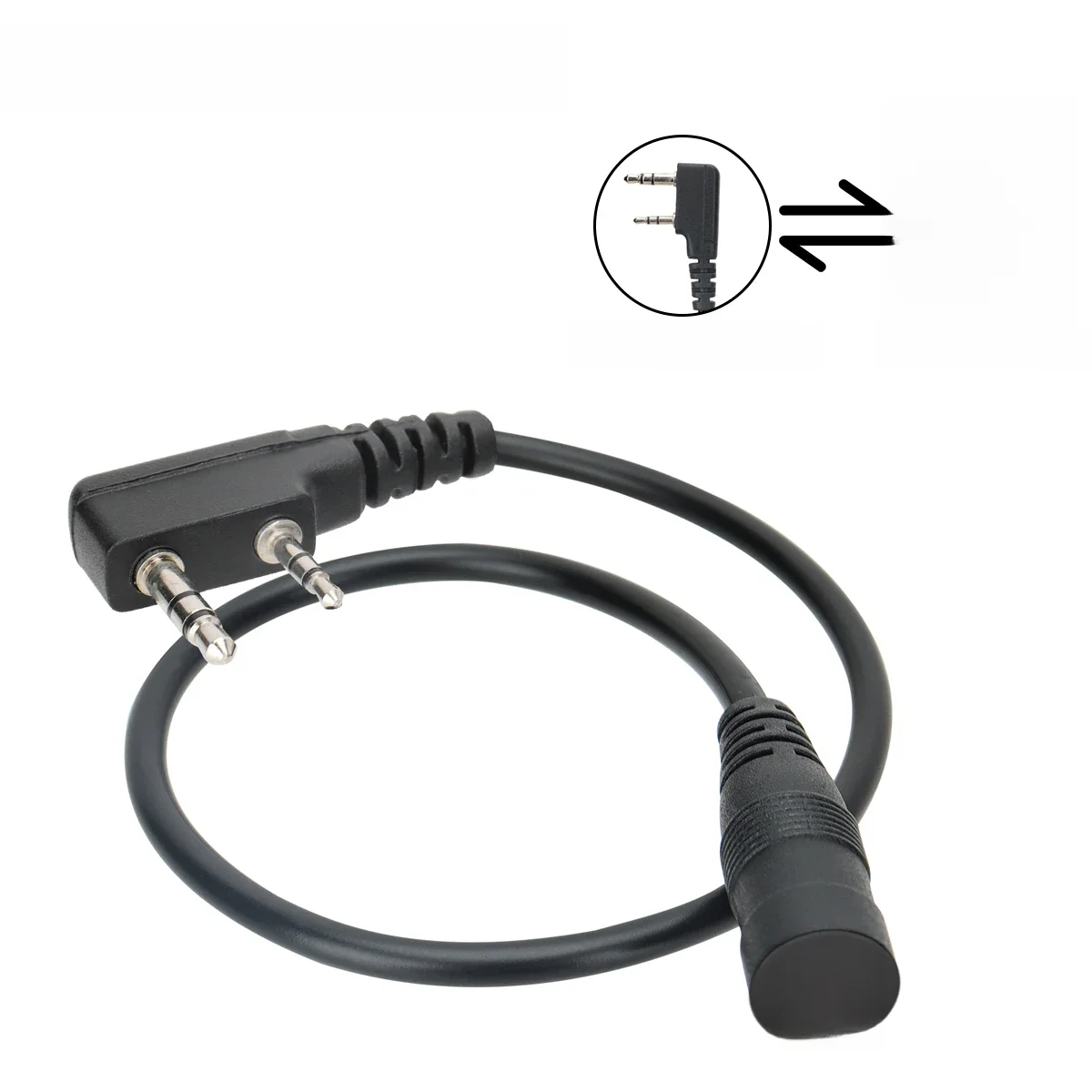 BAOFENG 2-poliges auf 3,5-mm-Walkie-Talkie-Headset-Adapter, Ohrhörer-Adapterkabel für BAOFENG UV-5R BF-888S Funkgerät