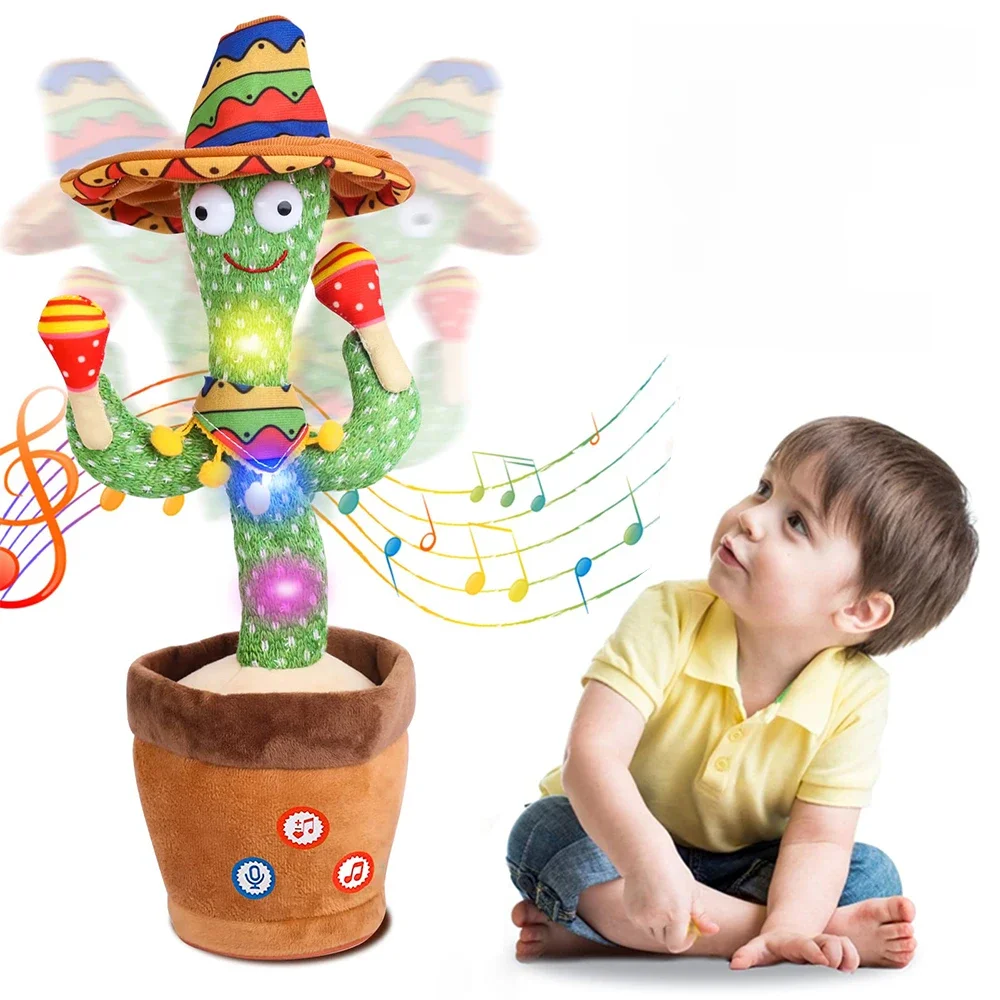 Pratende Cactus Baby Speelgoed Dansen Cactus Herhaalt Wat Je Zegt Voor Kinderen Met Engelse Liedjes Dansen Speelgoed Voor Cadeau Waggeltjes Meisjes Jongens - afbeelding 2