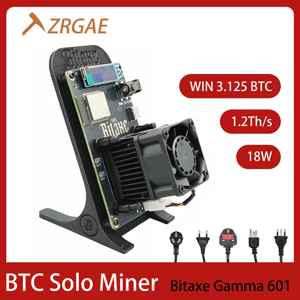 Ventilateur de refroidissement Bitaxe Gamma 601 2026 amélioré 1.2 TH/s 18W WiFi 2.4G Bitaxe Solo Miner BTC BM1370 ASIC Open Source Bitcoin Miner