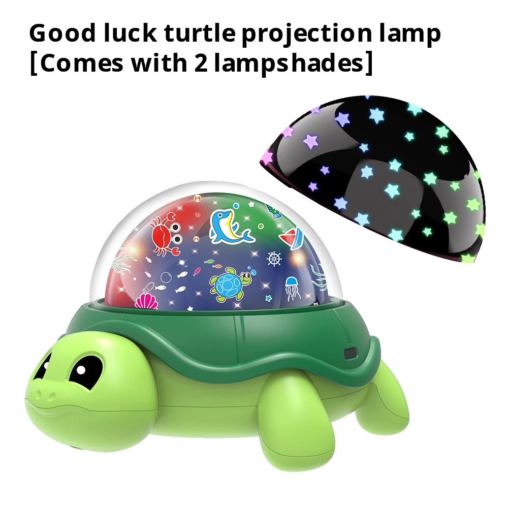 Luz de cielo estrellado de tortuga de buena suerte, proyector de estrellas, luz nocturna para niños, juguetes de regalo de rotación de 360 grados