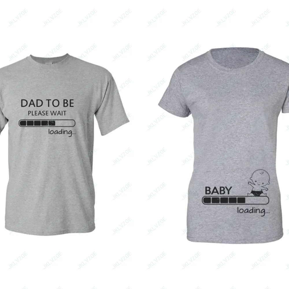 Buy One Get One Two Piece Pregnancy Announcement Couple T Shirts Loading Dad To Be T-Shirts Pregnancy Tees Mother To Be Tshirt images - 6