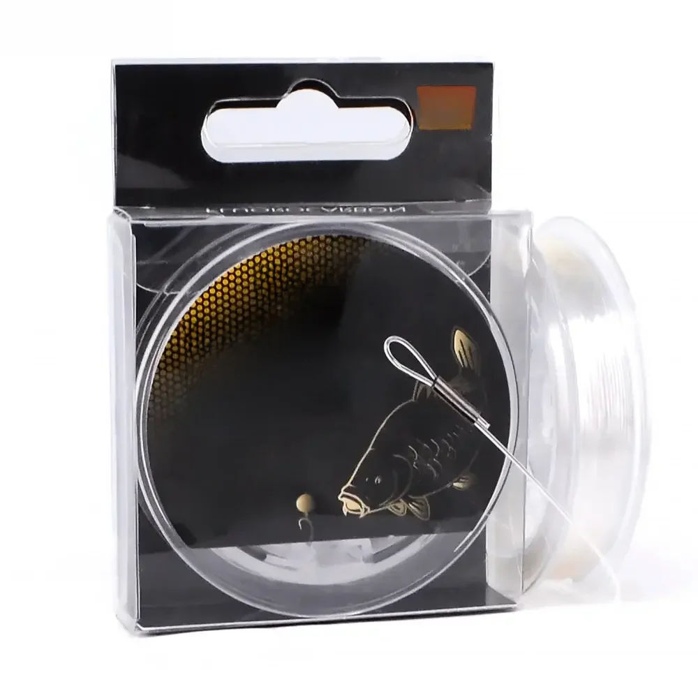 Hirisi-Ligne de pêche à la carpe en fluorocarbone transparent, super rigide, 20m, 15lb, 20lb, 27lb, 32lb