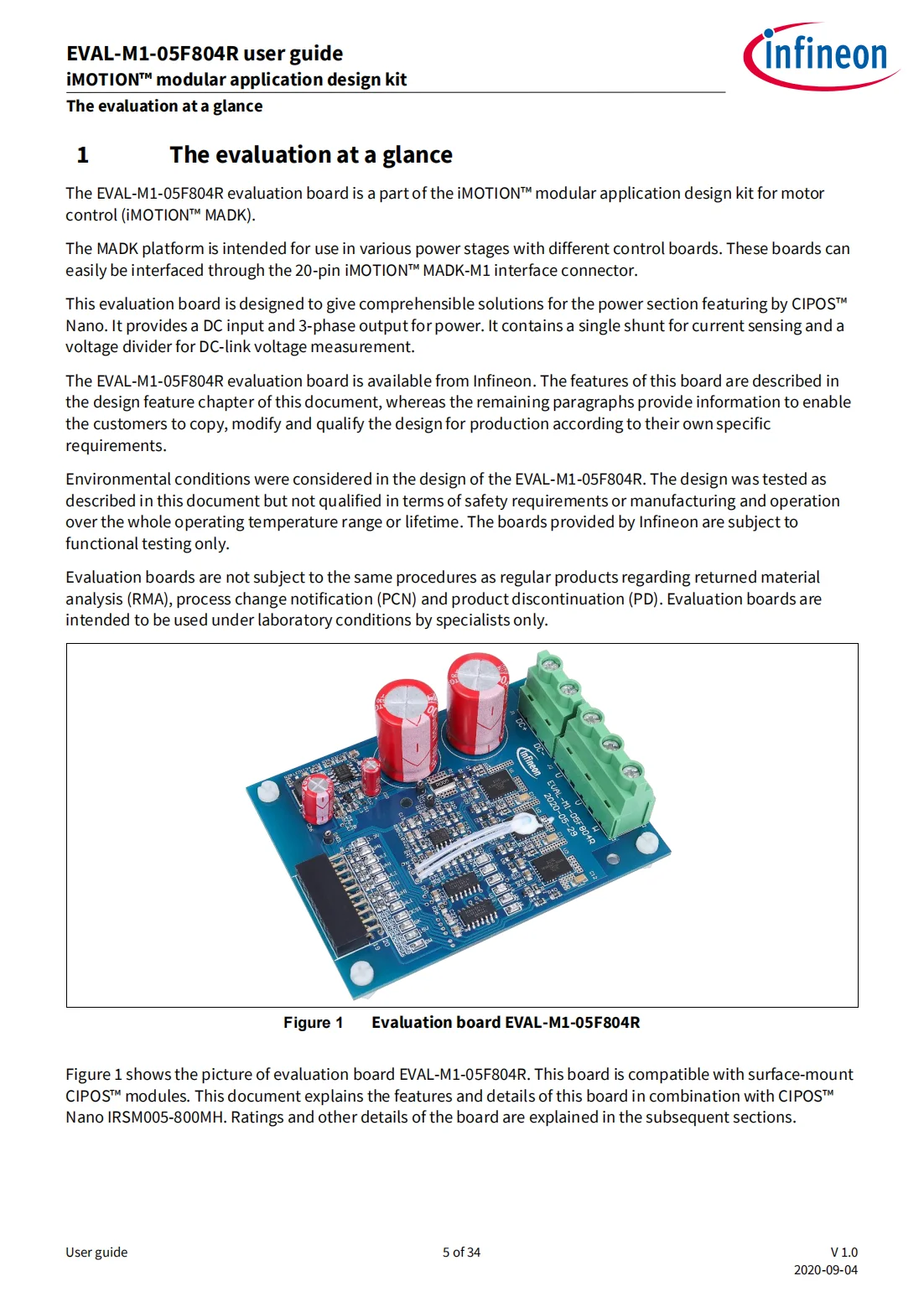 INFINEON EVALM105F804RTOBO1 SP005433985 EVAL-M1 Evaluation Board, IRSM005-800MH, 3 Phase Motor, Power Management, Motor Control