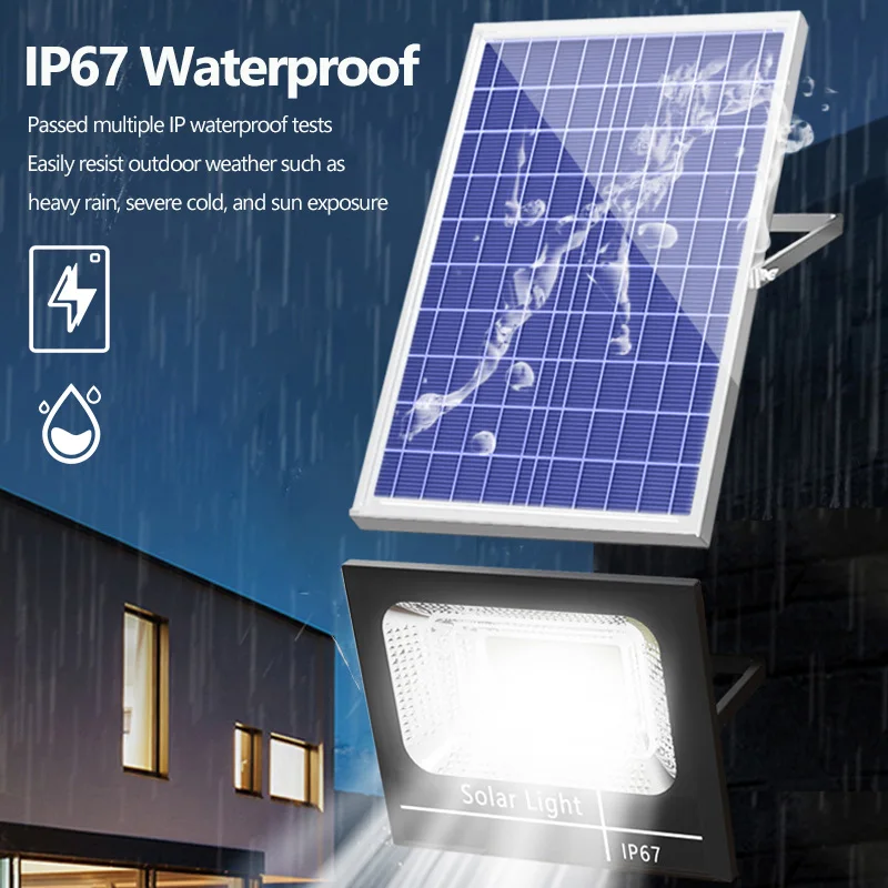 300W Solar Light IP67 Waterproof Outdoor Lighting Wall Floodlights Yard Garden Path Patio Street Lamps Swimming Pool Spotlight