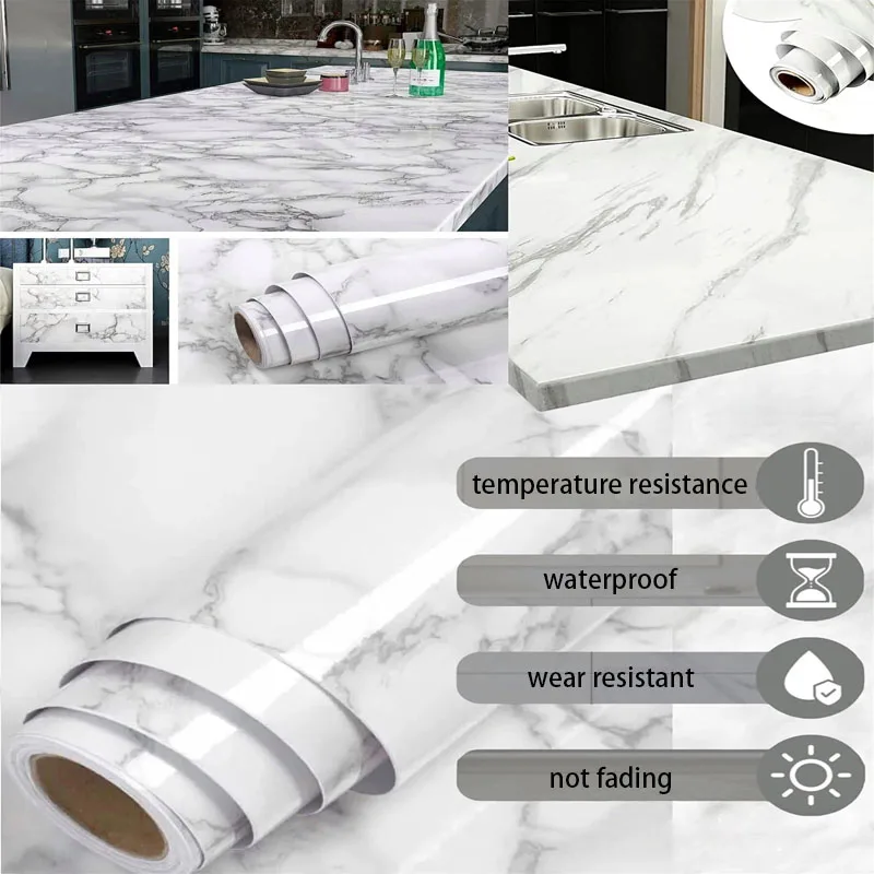 

Настенные водонепроницаемые клейкие настенные обои из ПВХ для кухни, самоклеящиеся наклейки, устойчивые к высоким температурам, 40 см, маслостойкие