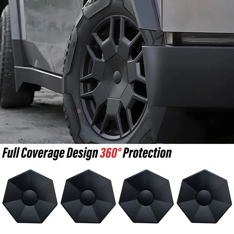 Design for Tesla Cybertruck Center Hub Cover Set for Factory Wheels Rust Resistant Removable ABS Hub Center Caps (4pcs/Set)