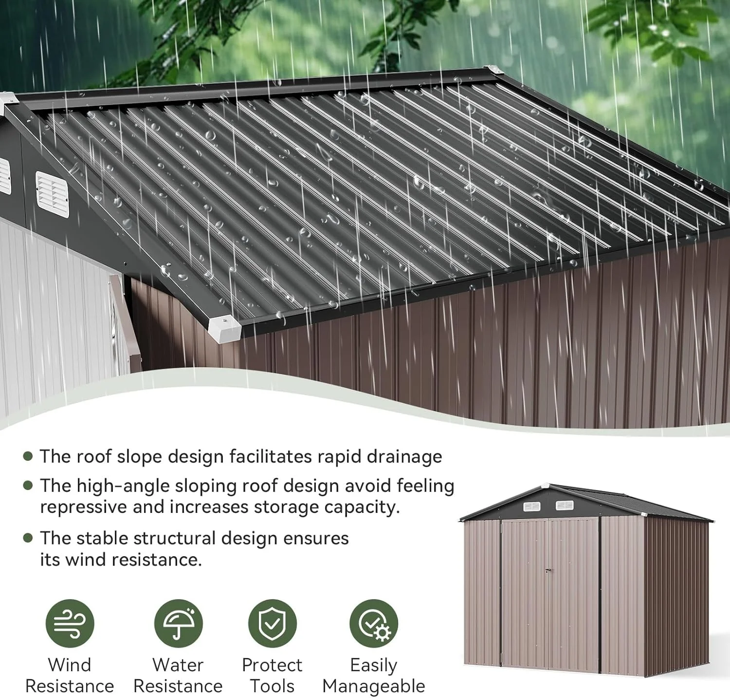 Metal Garden Storage Shed — product detail 7