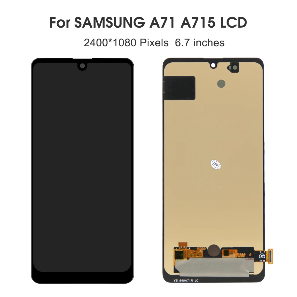 TFT Amoled A71 Screen, For Samsung Galaxy A71 LCD Display A715F A715W Touch Digitizer +Frame For Samsung A715 Screen Replacement