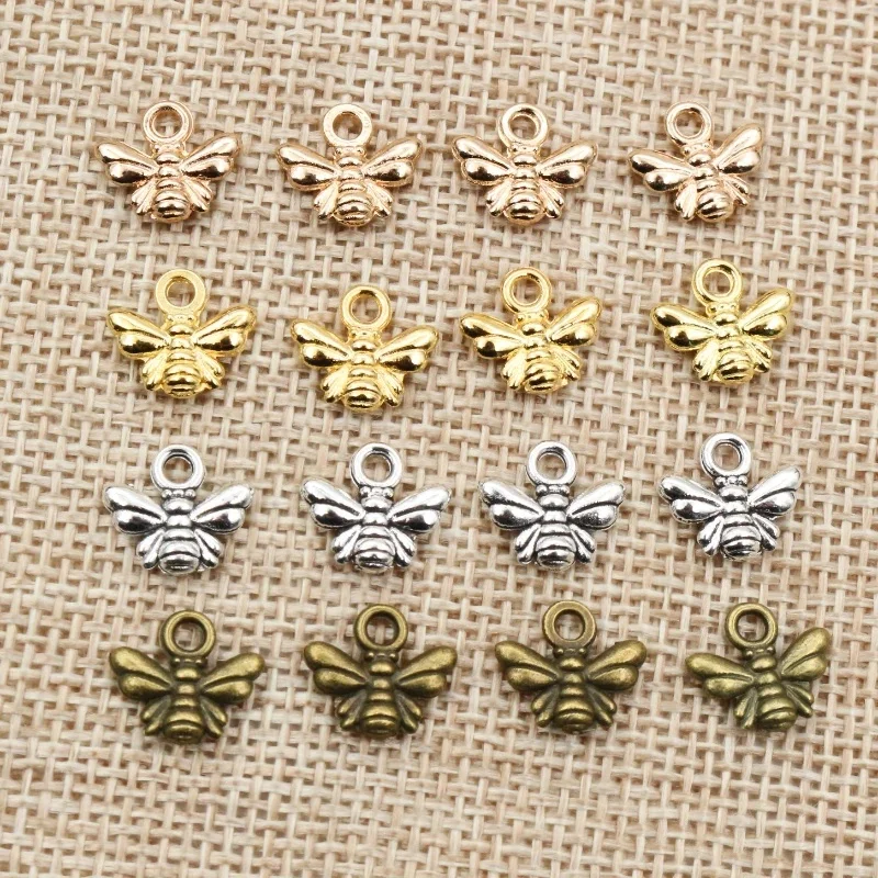 30 sztuk 10x11mm Charms pszczoła tybetański srebrny pozłacane brąz złoto wisiorki antyczne tworzenia biżuterii DIY Handmade Craft — zdjęcie 2