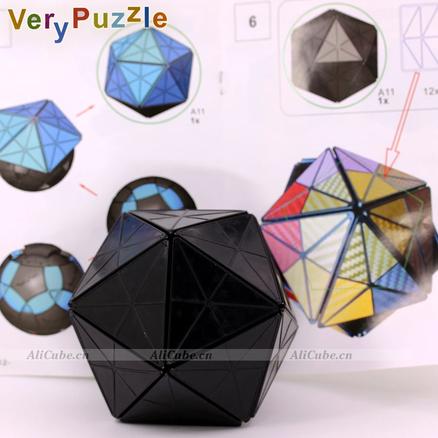 VeryPuzzle 72 ركن فقط Megaminx 12 محور لتقوم بها بنفسك المكعب السحري المهنية لعبة ذكية المنطق اللعب الصعبة تويست لغز