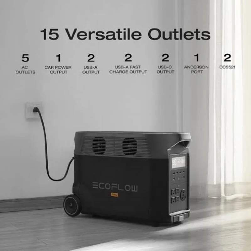 EcoFlow BRAND NEW EF ECOFLOW Portable Power Station 3600Wh DELTA Pro, 120V AC Outlets x 5, 3600W, 2.7H Fast Charge, Lifepo4 Power Statio portable power station
