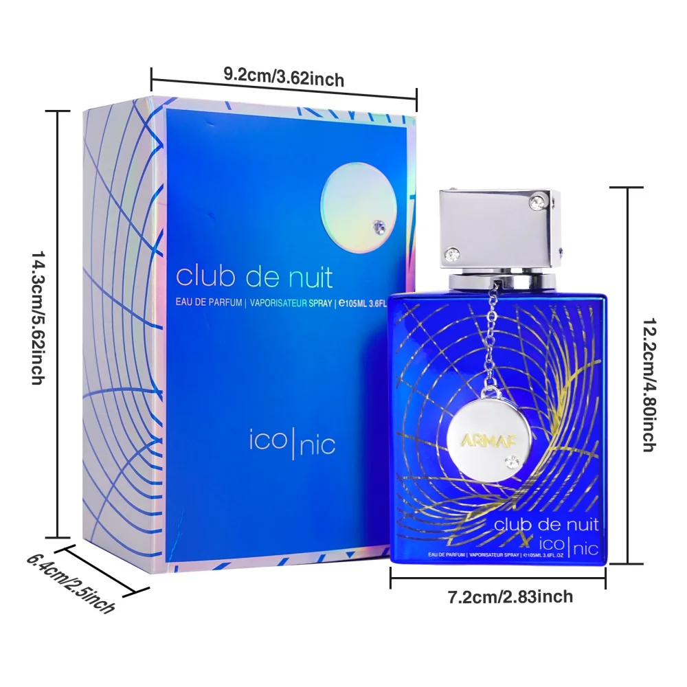 Armaf Club de Nuit Blue Iconic للرجال بخاخ Eau de Parfum، 3.6 أونصة، عطر يدوم طويلاً لكولونيا الرجالية