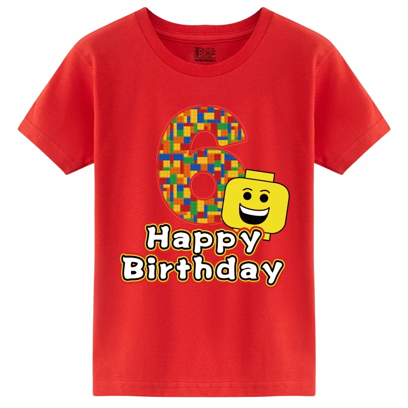 2024 New Summer Children\'s T-shirt Birthday Numbers 1-13 O-Neck 100 Cotton Kids Tee Shirts Cute Casual Top For Boys and Girls