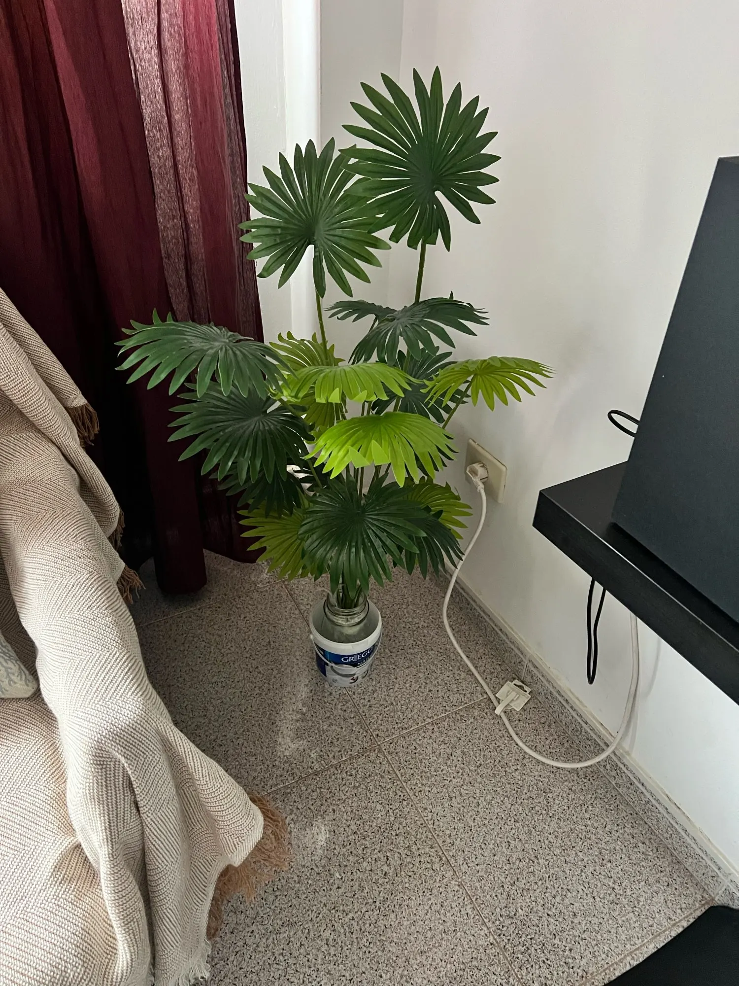 43.30 inches tall artificial palm tree - large fake tropical plant suitable for indoor outdoor decoration without pot photo review
