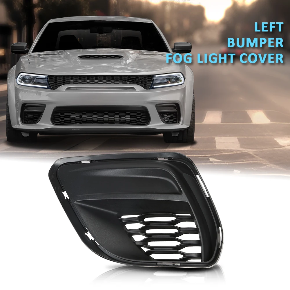 

Fog Light Trim Driving Lamp Left Driver Side Fit for 2020-2023 Dodge Charger 68422115Aa, 68499095Aa Ch1038215 Black Pp Strong