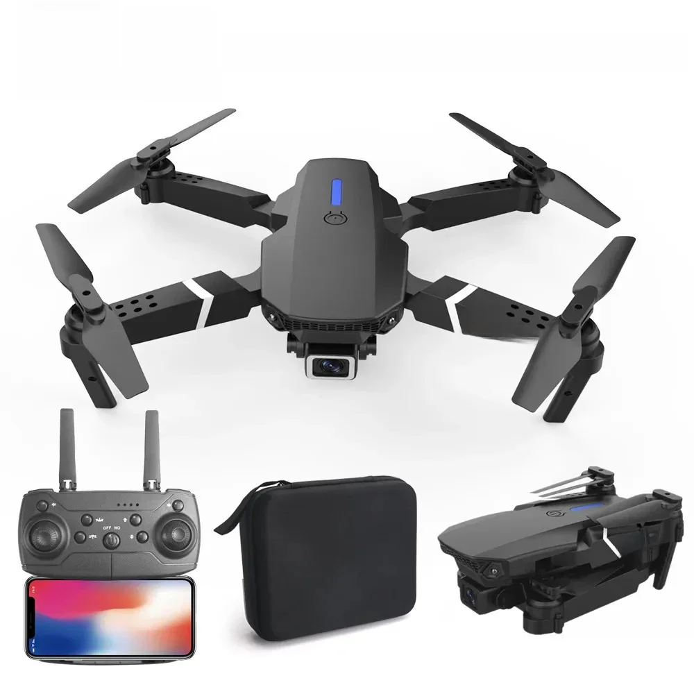 Profissional Drone E88 4K Wide-Angle HD 1080P Câmera, WiFi, FPV, Altura Hold, Dobrável RC,