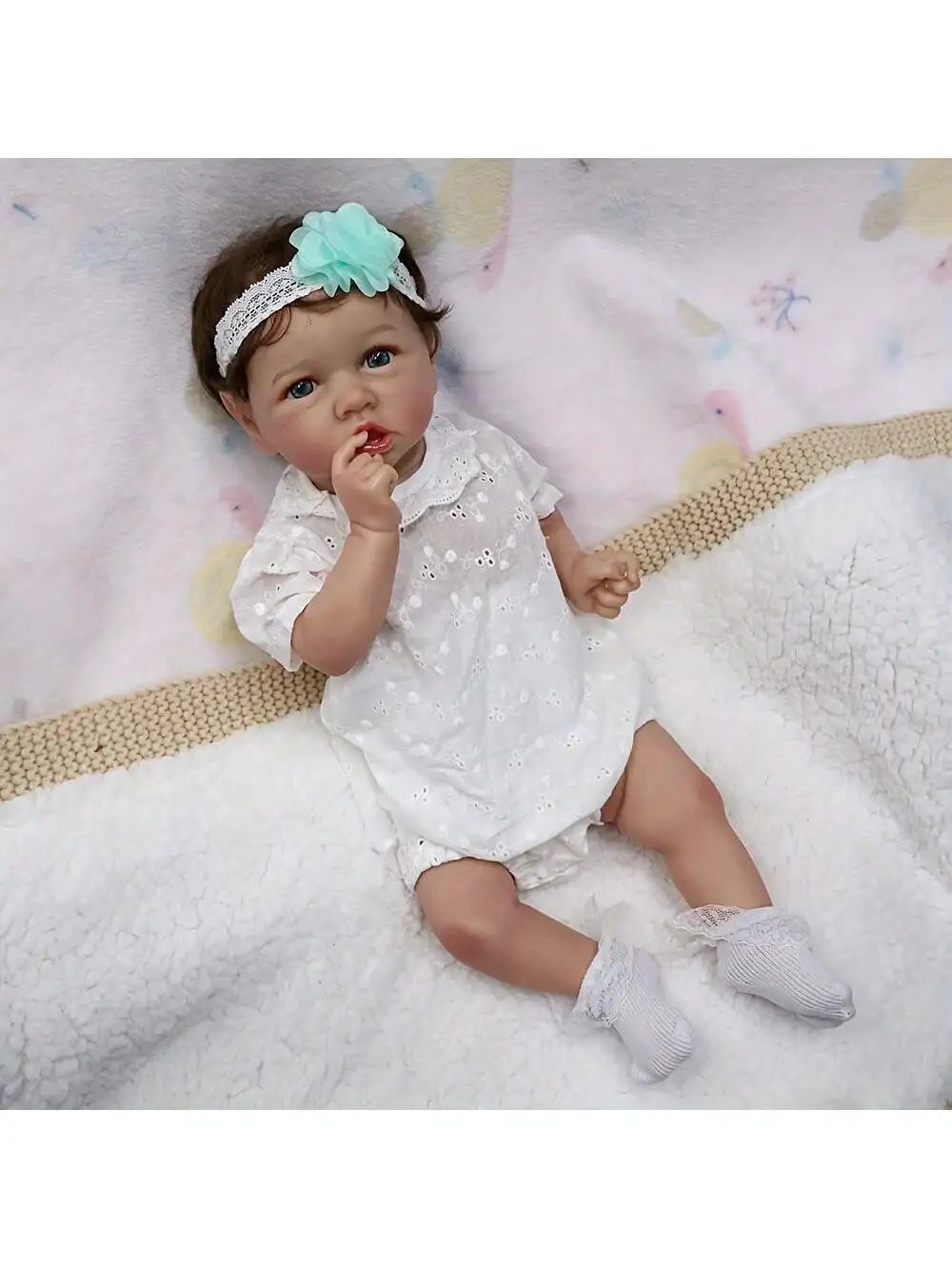 دمى أطفال حديثي الولادة نابضة بالحياة - دمية أطفال واقعية من الفينيل الناعم مقاس 18 بوصة، دمى أطفال حقيقية قابلة للوضع (دمية فقط/بدون ملحقات)