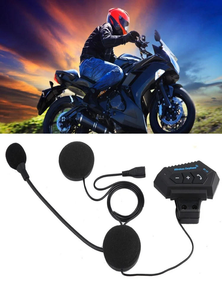 Motorrad BT Helm-Headset Kabelloses Freisprechsystem Stereo Anti-Interferenz Wasserdichter Musikplayer Lautsprecher