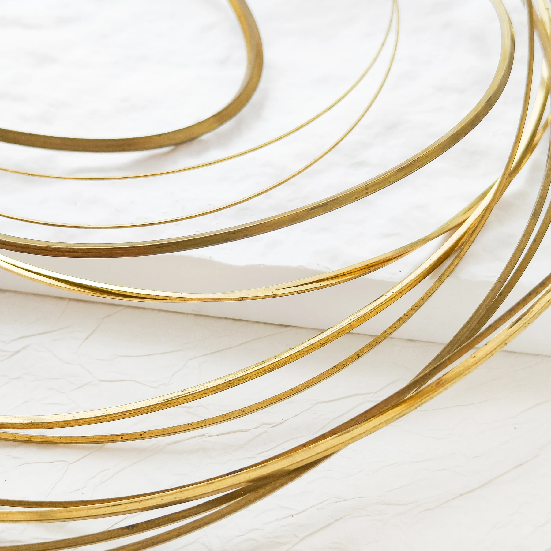 

DIY Supply-4 Meters (13.12 Feet) Half-Hard Raw Brass Wrapping Wire - Squared Craft Wire