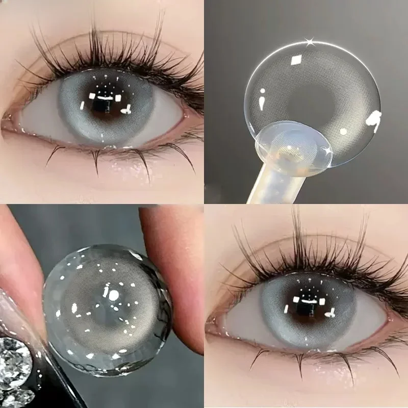 MILL CREEK 2 pièces lentilles de Contact colorées myopie degré 0.00- 8.00 lentilles de Contact grises lentilles souples d'élève de beauté marron naturel