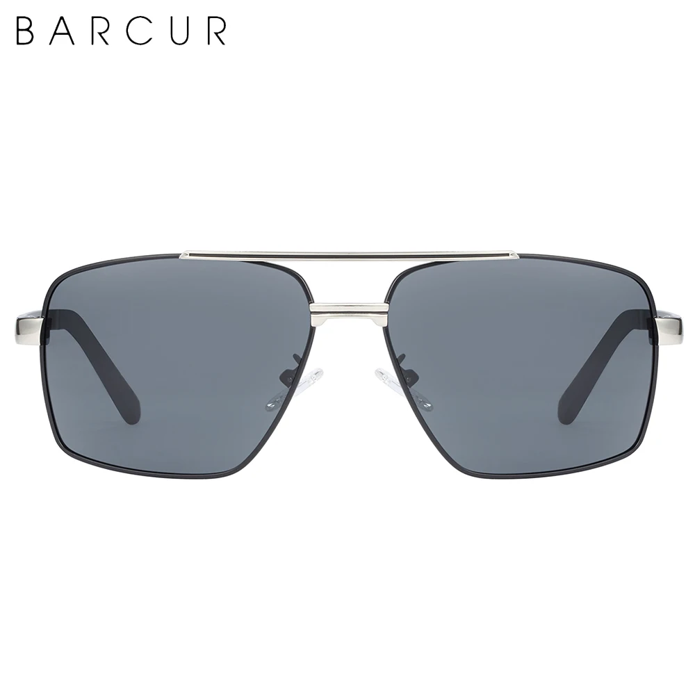 BARCUR Brand Pilot Style Metal Frame Sunglasses Men HD Polarized Women Shades Driving Photochromic Sun Glasses Mirror UV400