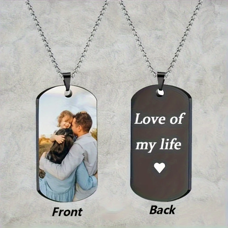 

Contemporary Personalized Photo Text Pendant, Sweet Sentimental Gift for Lovers on Holiday, Anniversary & Family Keepsake