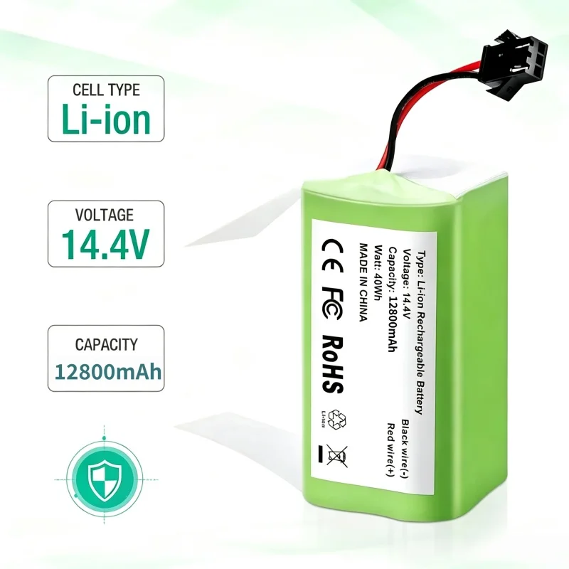 Batteria al litio sostitutiva da 14,4 V e 12.800 mAh per robot aspirapolvere, compatibile con i modelli Conga 990 e 1090, Tesvor X500, Ecovacs Deebot N79, N79S, Dn622, Eufy Robovac 11, 11S e Robovac