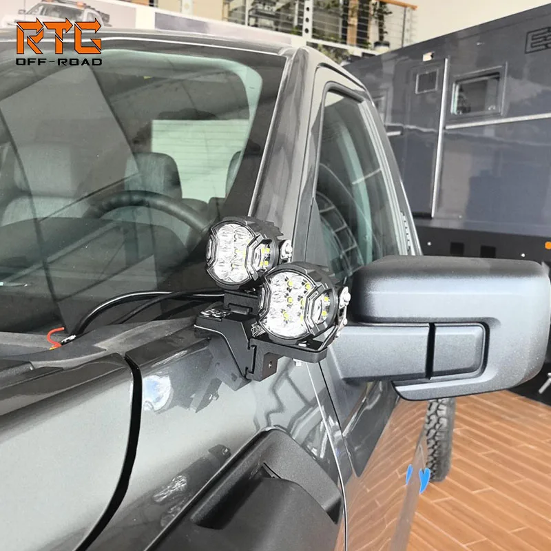 

RTG Light Stand for Third-generation Raptor Ford F-150 Car Spotlight Bracket Hood Light Stand Light Base Hood Light Bar Mount