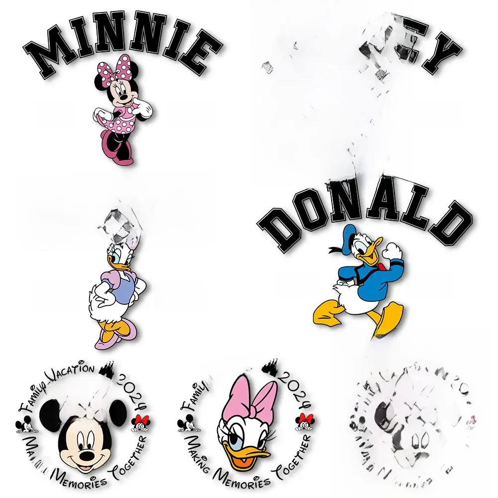 EST Minnie ture2024-Transferts thermocollants pour vêtements, presse à chaud, décalcomanies pour t-shirts, vacances en famille