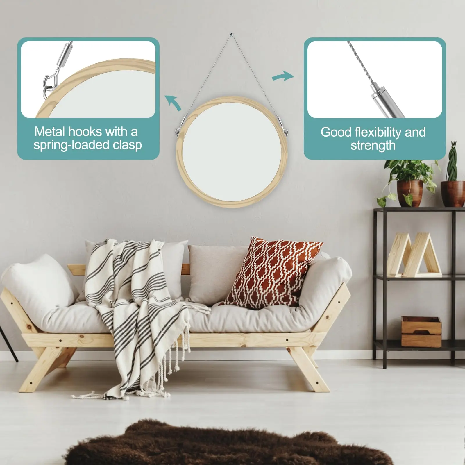 مجموعة تعليق الصور بسلك قابل للتعديل، سلك من الفولاذ المقاوم للصدأ لتعليق الصور، كابلات خالية من الأدوات، حبل معلق مع خطافات 40 رطلاً