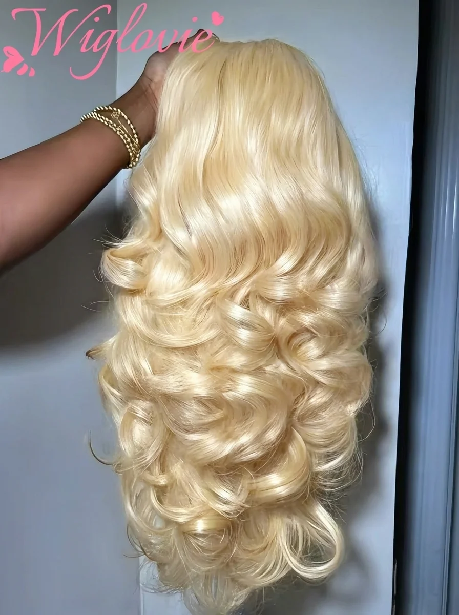 Wiglovie 613 Honey Blonde Transparent Body Wave 13x5 Lace Frontal Wigs Human
