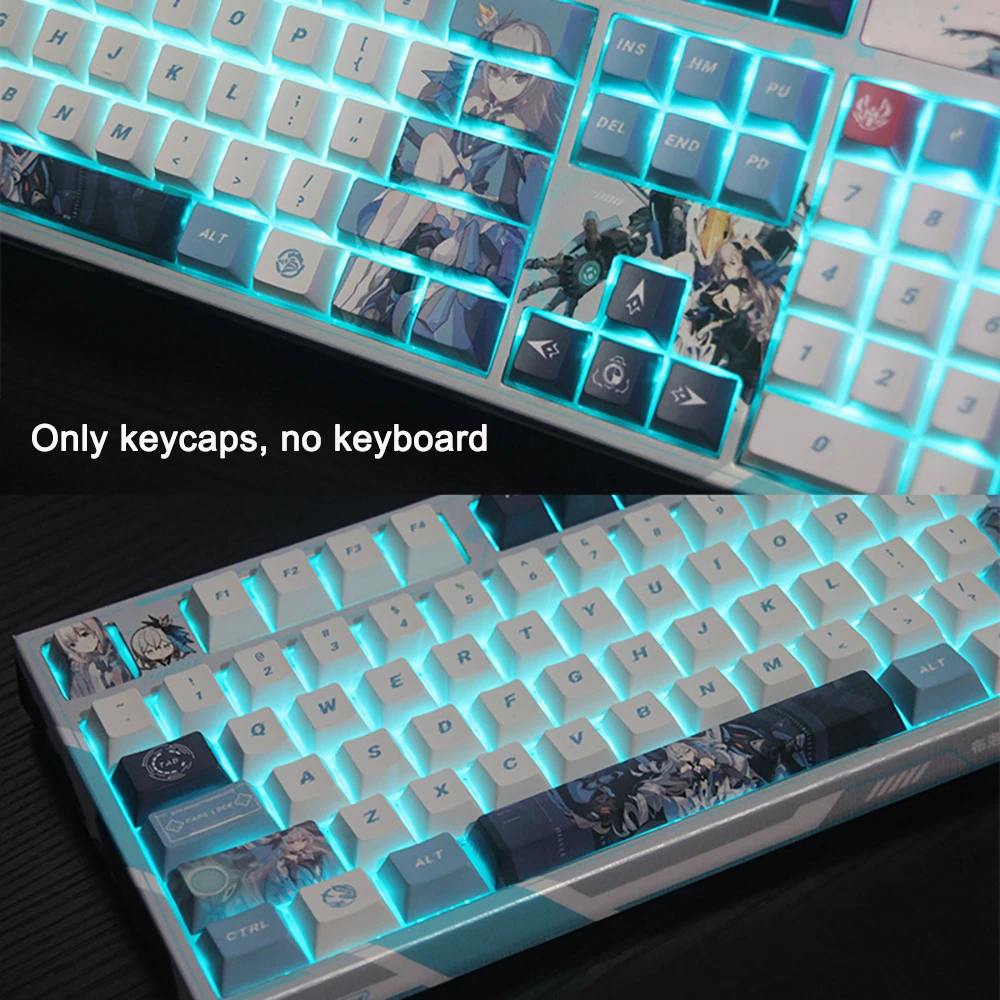 136 keys Honkai Impact 3 Zaychik Character Theme For Mechanical Keyboard Cherry Mx Switch PBT Keycaps Sublimation Bronya Keycaps