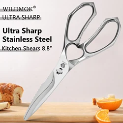 WILDMOK 5CR15MOV Stainless teel Poultry Shears Meat Fish Vegetables Multifunctional Kitchen Scissors