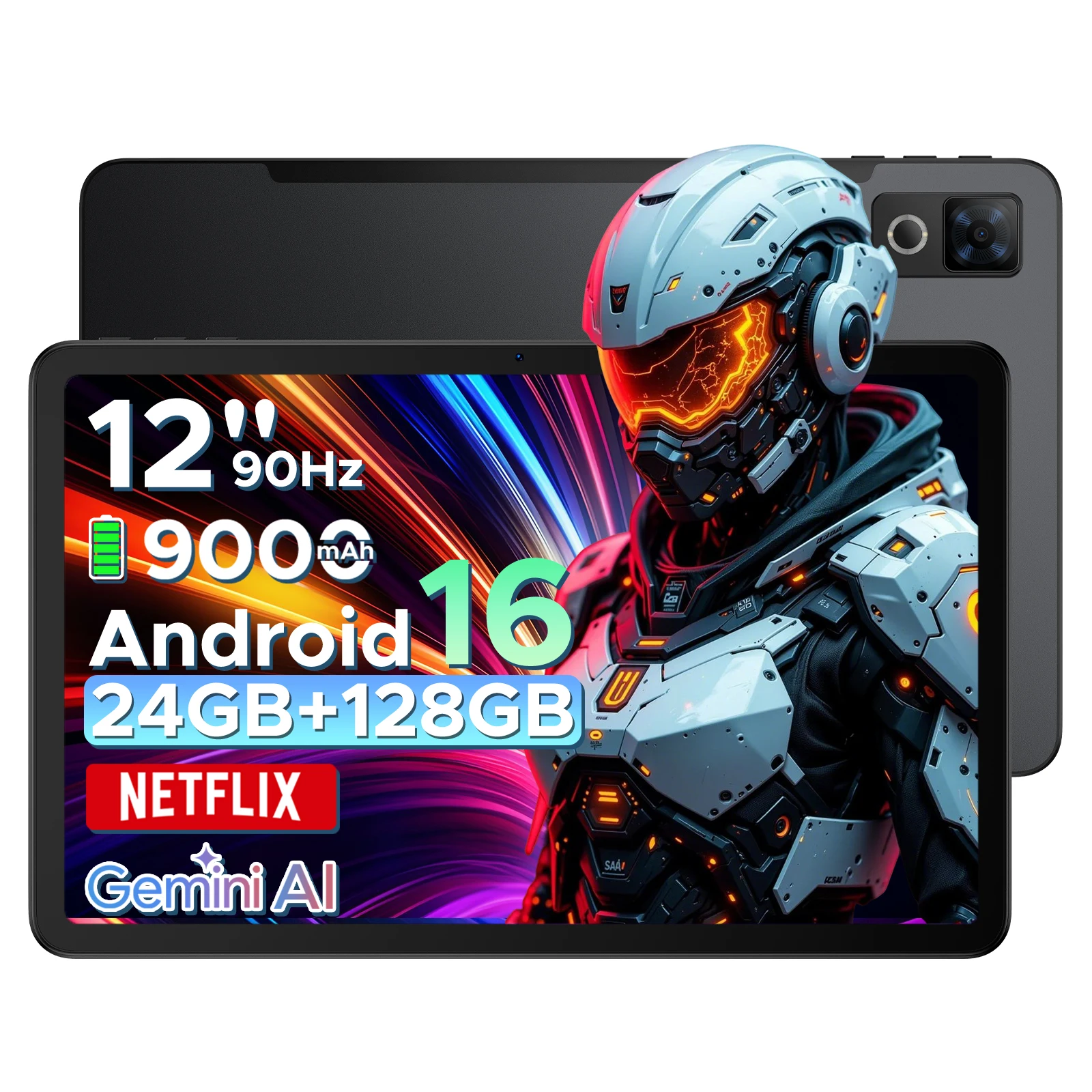 DOOGEE U12 Android 16 Tablet PC 2-in-1 12 inch 90Hz scherm 24GB RAM 256GB ROM 9000mAh batterij Widevine L1 tablet met toetsenbord