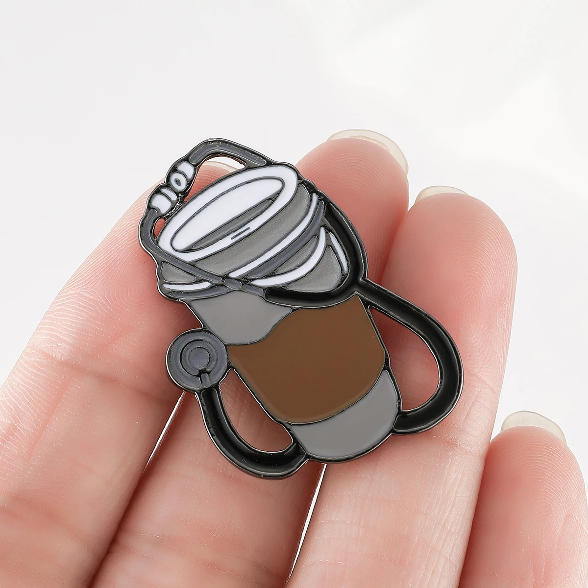 Catuni Medical Nursing Magnetic Pins Stethoscope Coffee Enamel Brooch Lapel Lanyard Bag Coat Accessories Gifts for Doctor Nurse