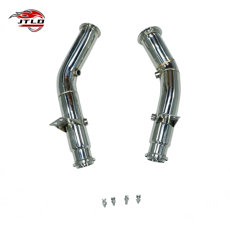 

JTLD 304SS 3" 76mm Piping size LHD Exhaust Catless Polished Downpipe for Mercedes-Benz W205 C43 C450 M276 AMG Test Pipes